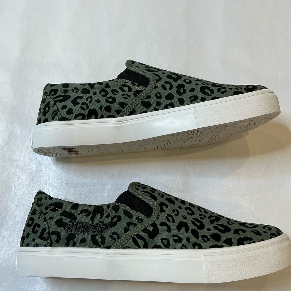 RipNDip Leopard Print Slip-On Sneakers Black and Green Size 8 - Picture 5 of 12